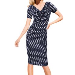 Robe Eté Col V De Soirée À Pois