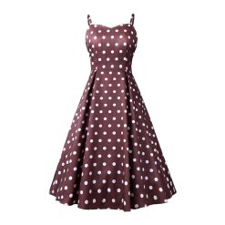 robe rouge a pois et fine bretelle