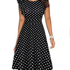 robe noire a pois blanc