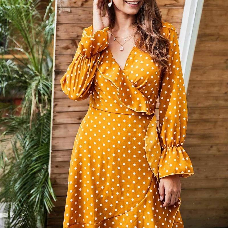 robe longue jaune moutarde