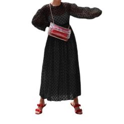 Robe Dentelle A Pois Longue