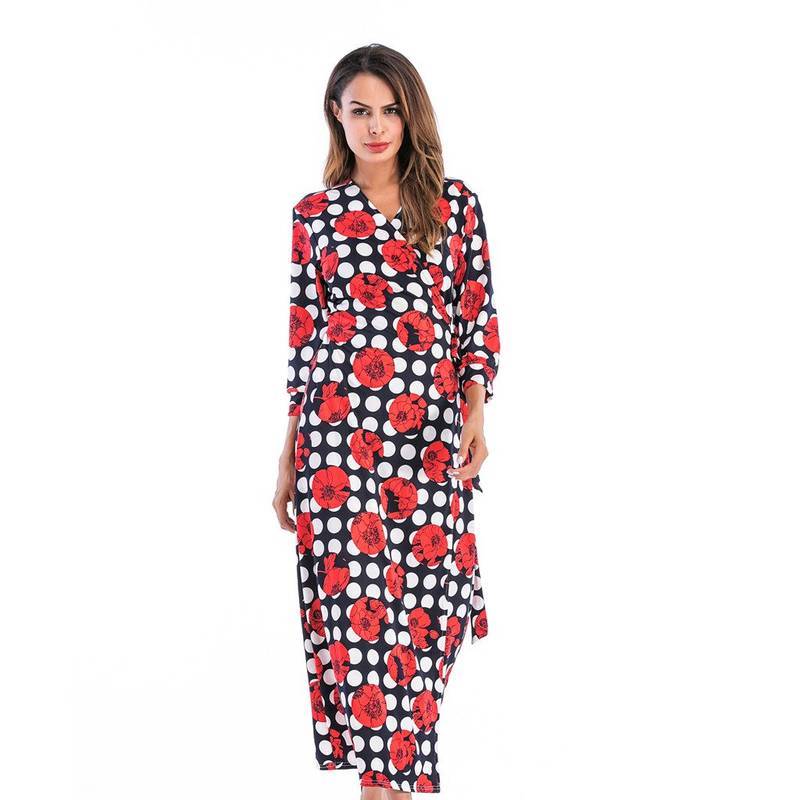 robe longue blanche imprimee
