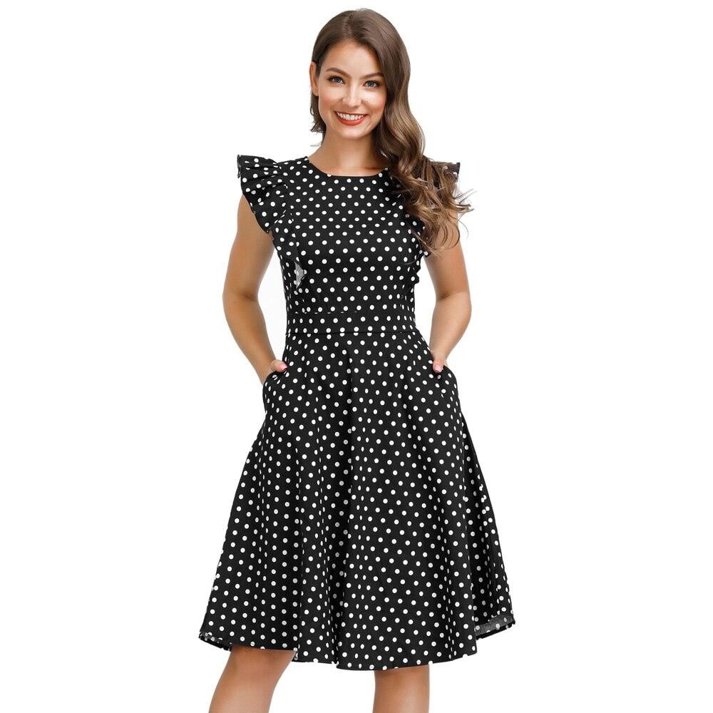 Robes à Pois Courtes##Robe à Pois Courte lolita femmes Polka - coccinelle-paradis