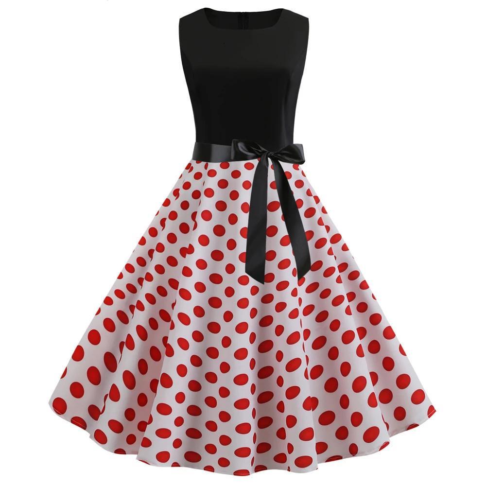 Robe à Pois##Robe à Pois Femmes Balançoire Corail - coccinelle-paradis