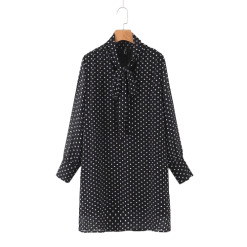 Robe Col Cravate À Pois Année 50