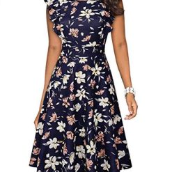 Robe À Pois Courte Trapeze