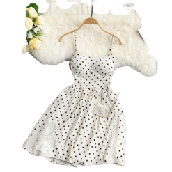 Robe À Pois Courte Fluide Fée Maraboutée