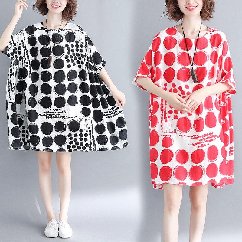Robes à Pois Courtes##Robe à Pois Courte Silhouettes Courtes Coton - coccinelle-paradis