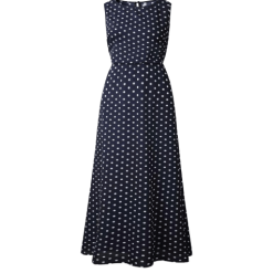 Robe Longue Bleu Demoiselle D'Honneur À Pois