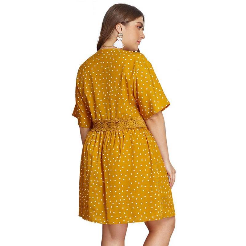 robe jaune dentelle