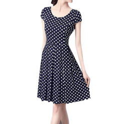 Robe À Pois Courte Rétro Femmes Vacances