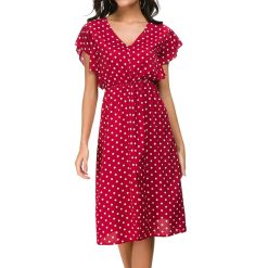 robe.salsa.rouge a.pois.blanc