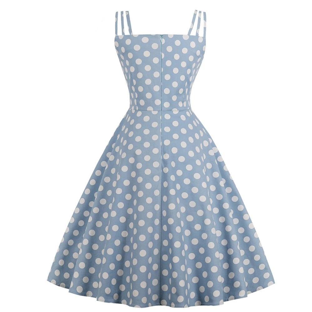robe a bretelle a pois bleu