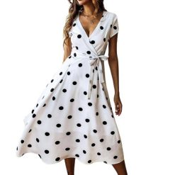 Robe A Pois Ceinture Vente De En Ligne