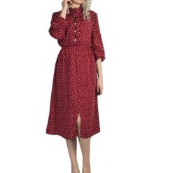Robe Manche Longue A Pois Foulard En Mousseline De Soie Femme