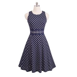petite robe bleu a pois blanc