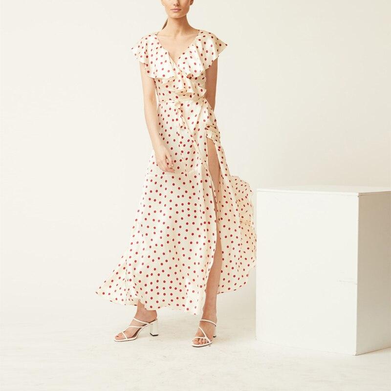 Robe à Pois##Robe à Pois Beige Cléopatre longue - coccinelle-paradis