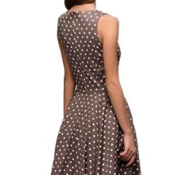robe droite a pois marron
