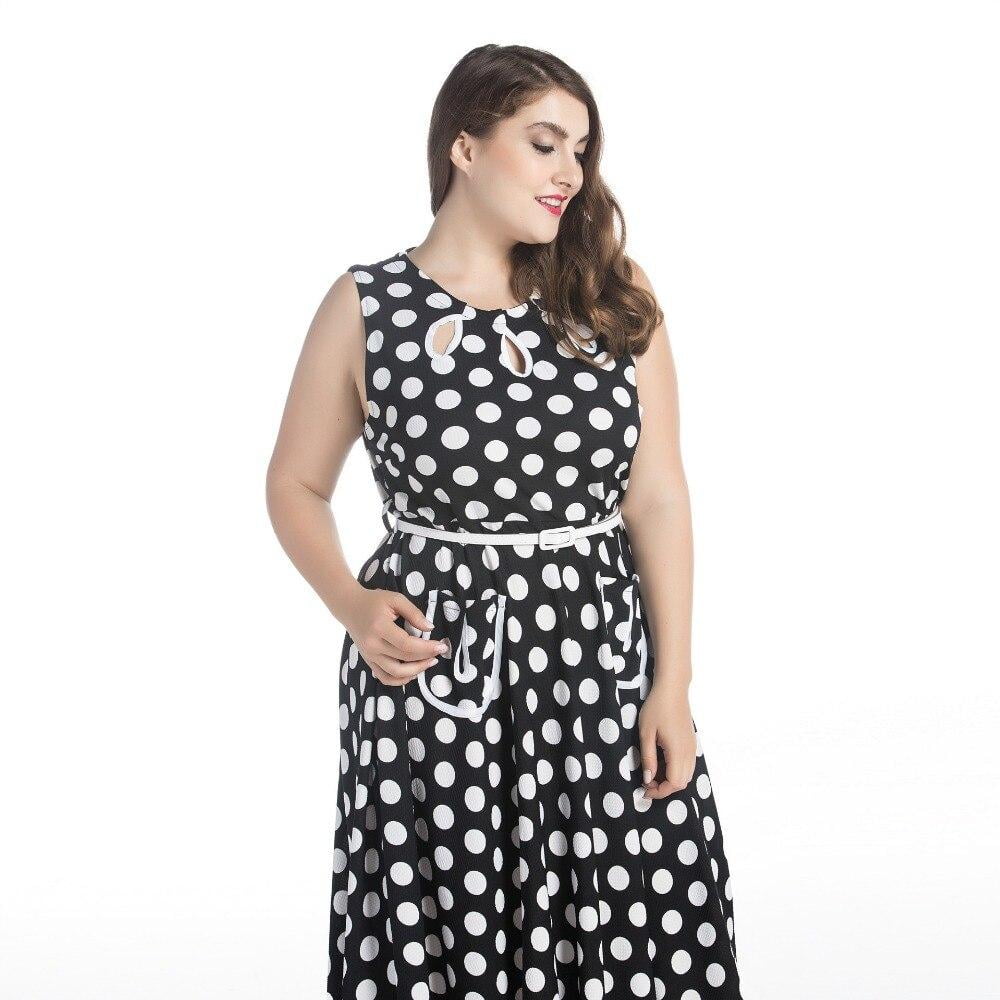 Robe à Pois##Robe à Pois Buste Grande Bi matière - coccinelle-paradis