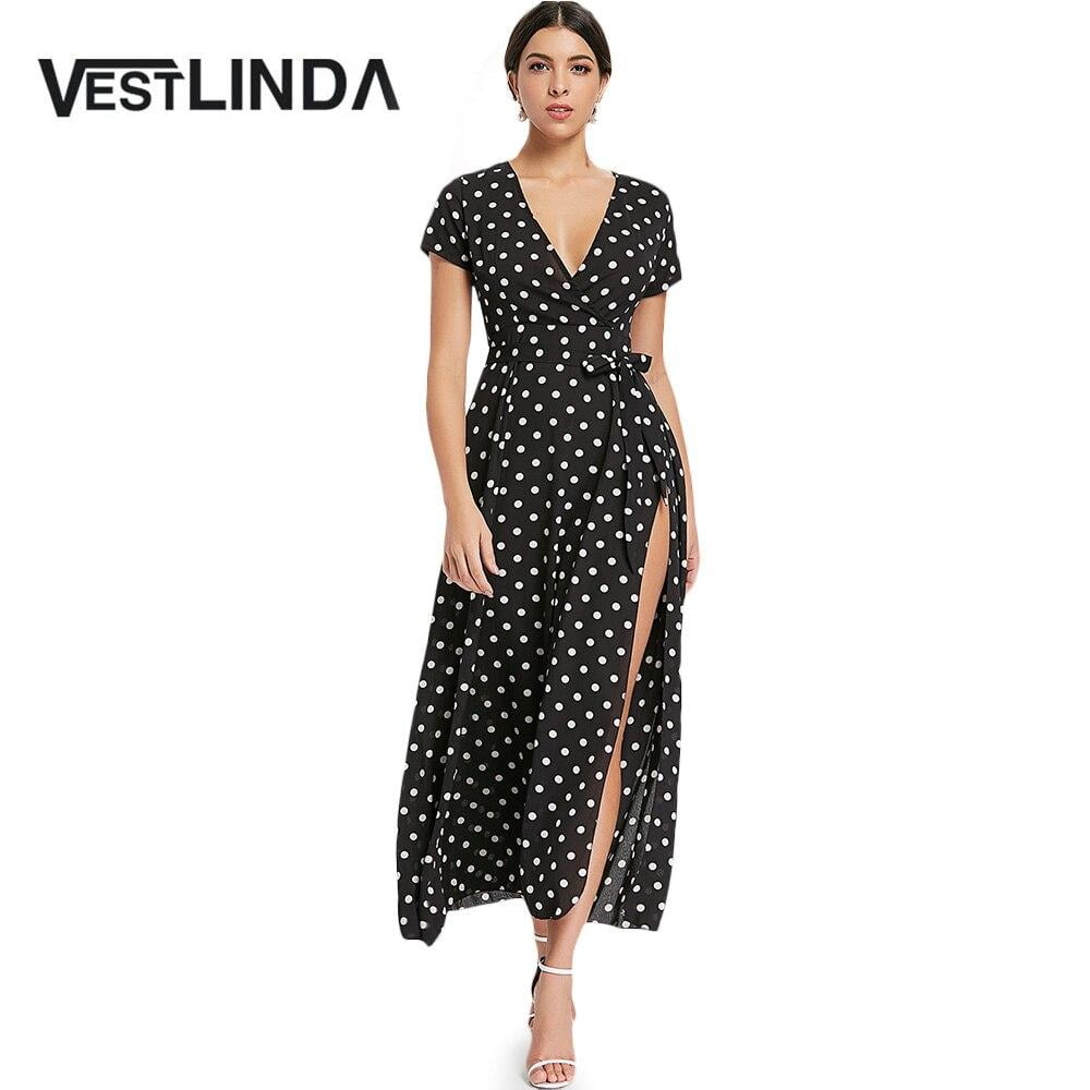 Robe à Pois##Robe à Pois Manches Décolleté Habillé Cocktail - coccinelle-paradis
