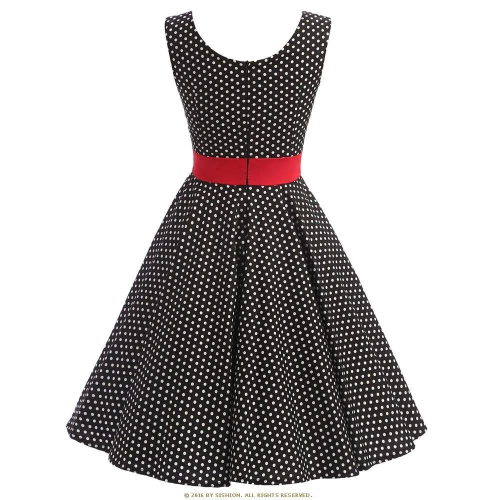 robe année 50 chic à pois tissus mousseline
