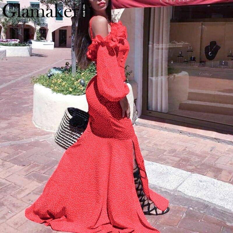 longue robe de soiree rouge