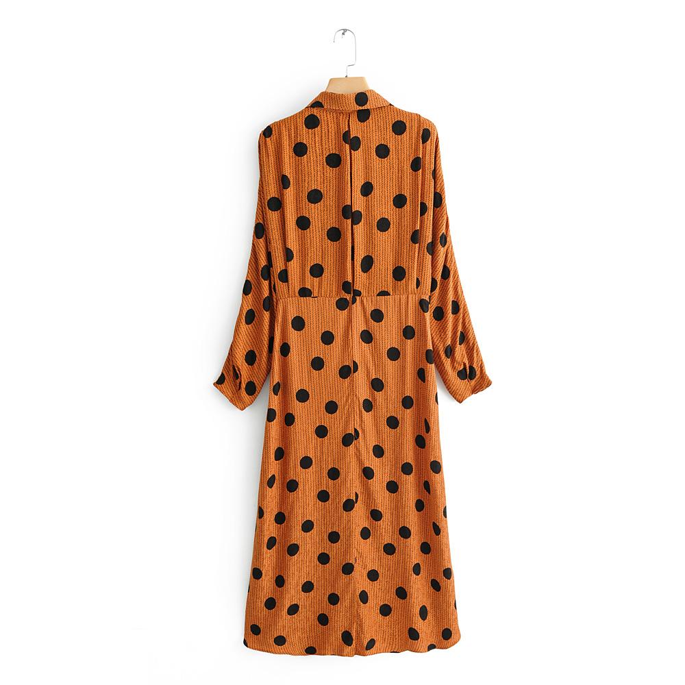 robe a petit pois marron boohoo