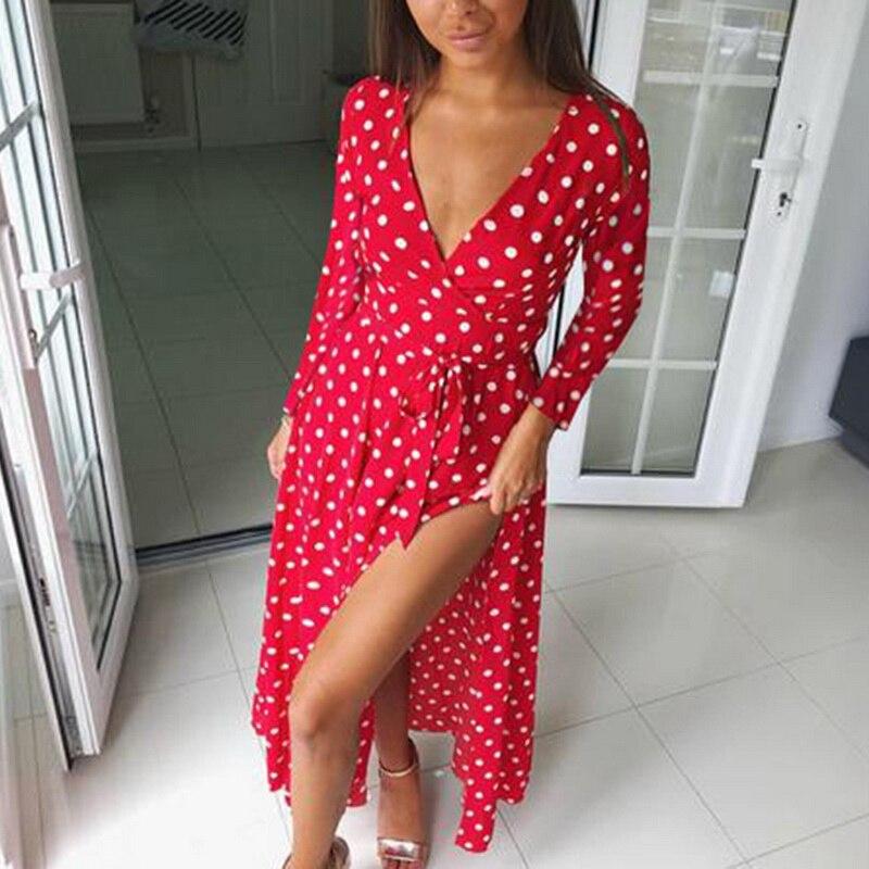 Robe à Pois##Robe à Pois Sexy Automne Manches Longues - coccinelle-paradis