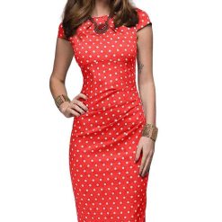 Robe Longue A Pois Cerceau De Pour Courte