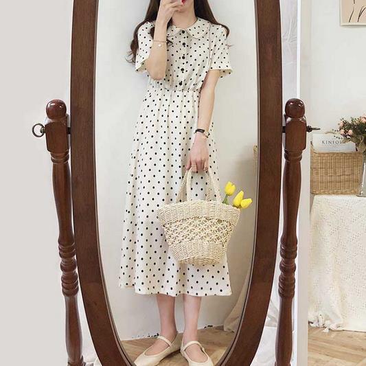Robe à Pois##Robe à Pois lâche décontracté - coccinelle-paradis