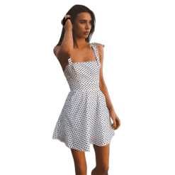 Robe À Pois Élégante Plage Unique