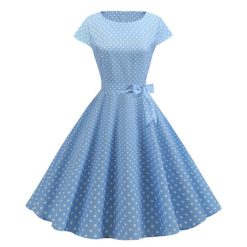 Robe Old School À Pois Courte Rétro Pinup