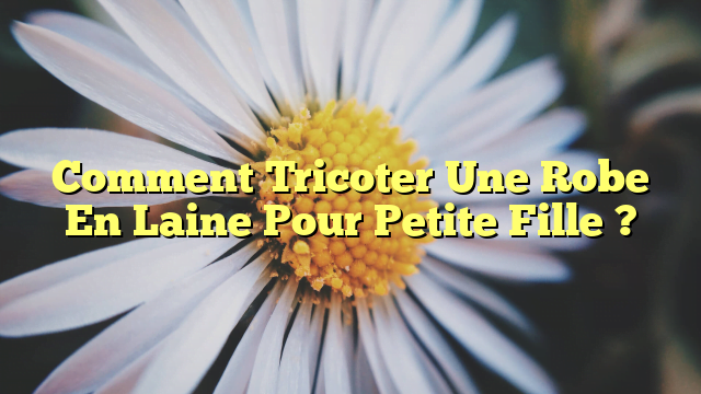 Comment Tricoter Une Robe En Laine Pour Petite Fille ?