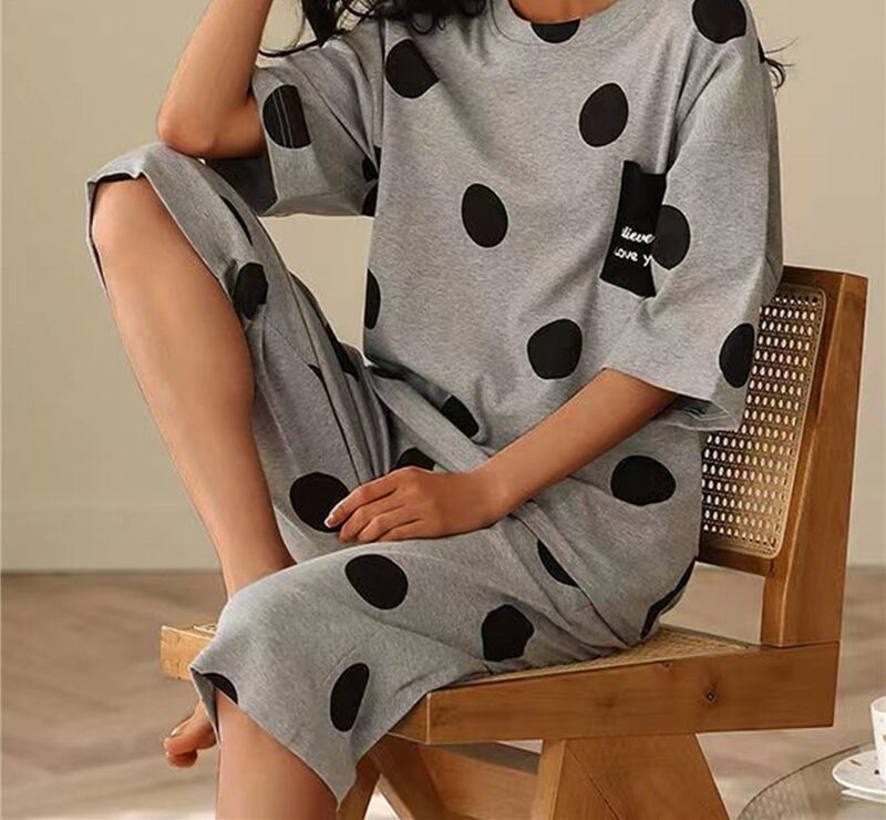 Ensemble Pyjama Doux Motifs Pois