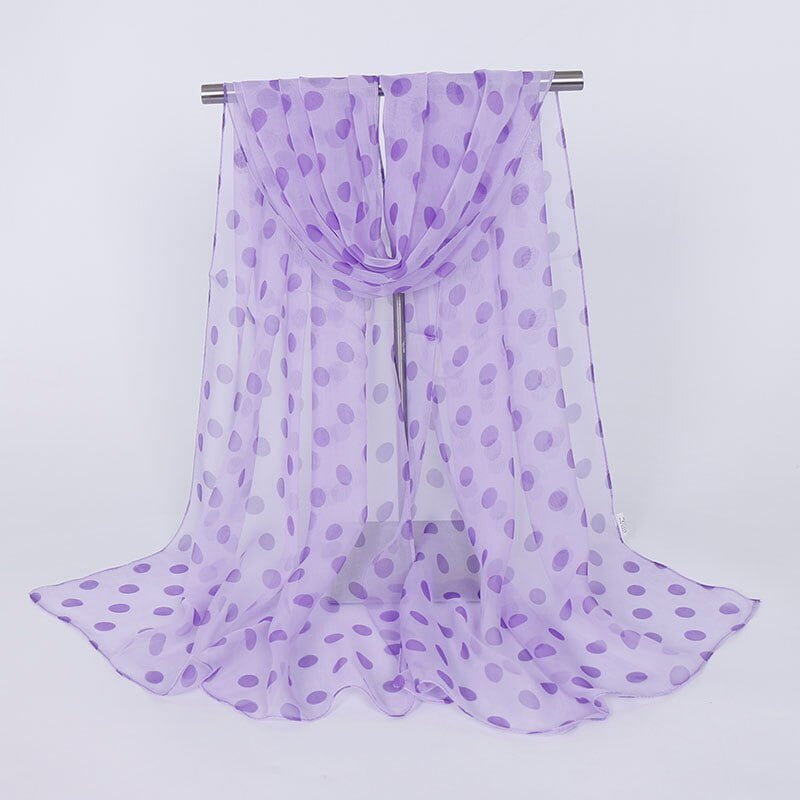 Écharpe en mousseline de soie à pois pour femmes, imprimé, long, doux, rond, châle de plage, vintage, voyage, 160x50cm, offre spéciale 2