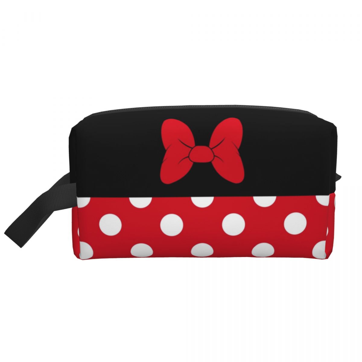 Trousse de toilette Minnie Cartoon pour femme, trousse de maquillage cosmétique animée, trousse de rangement Dopp, à pois, personnalisée 2