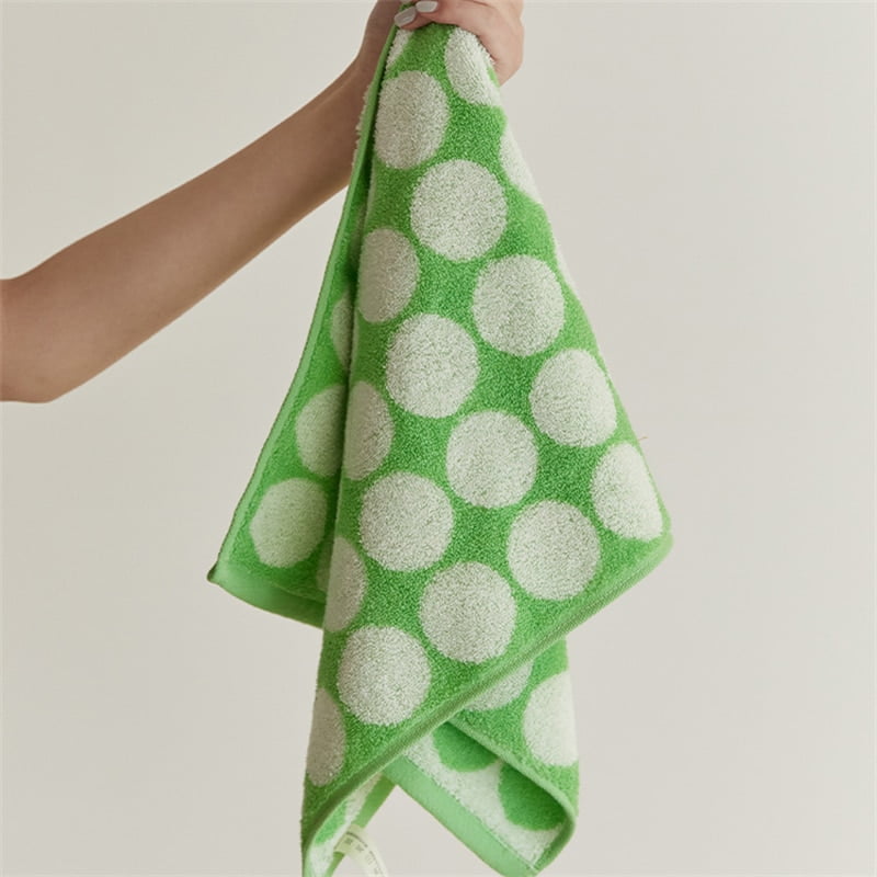 Serviettes à rayures à pois en coton peigné, serviette de visage douce pour la peau, serviette de bain absorbante, étiquettes de bureau, serviette de ménage 1