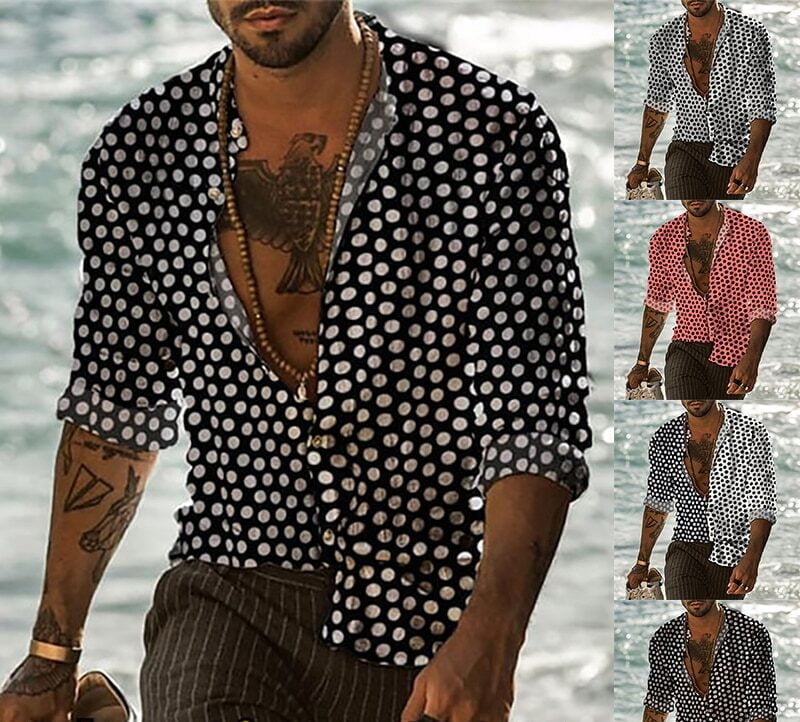 Chemise Manches Longues Homme Pois