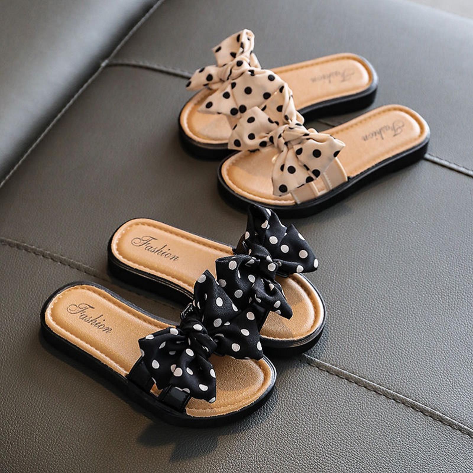 Pantoufles de plage d'été pour filles, pantoufles avec nœud papillon, accessoires de pieds pour enfants 2