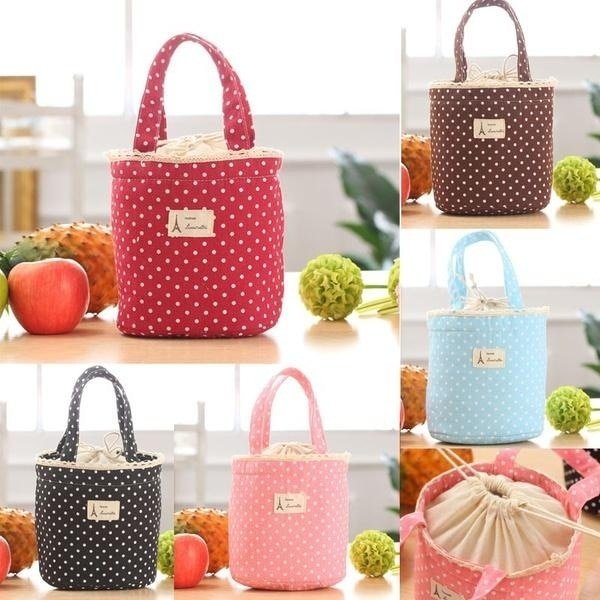 Sac à lunch glacière à pois, petit fourre-tout, boîte à poudres, sac à main rose, offre spéciale 1