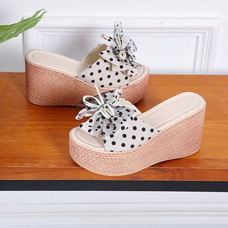 Sandales à Semelles Compensées Confortables pour Femme, Chaussures Peep Parker à Nministériels d Papillon, Pantoufles d'Été 2