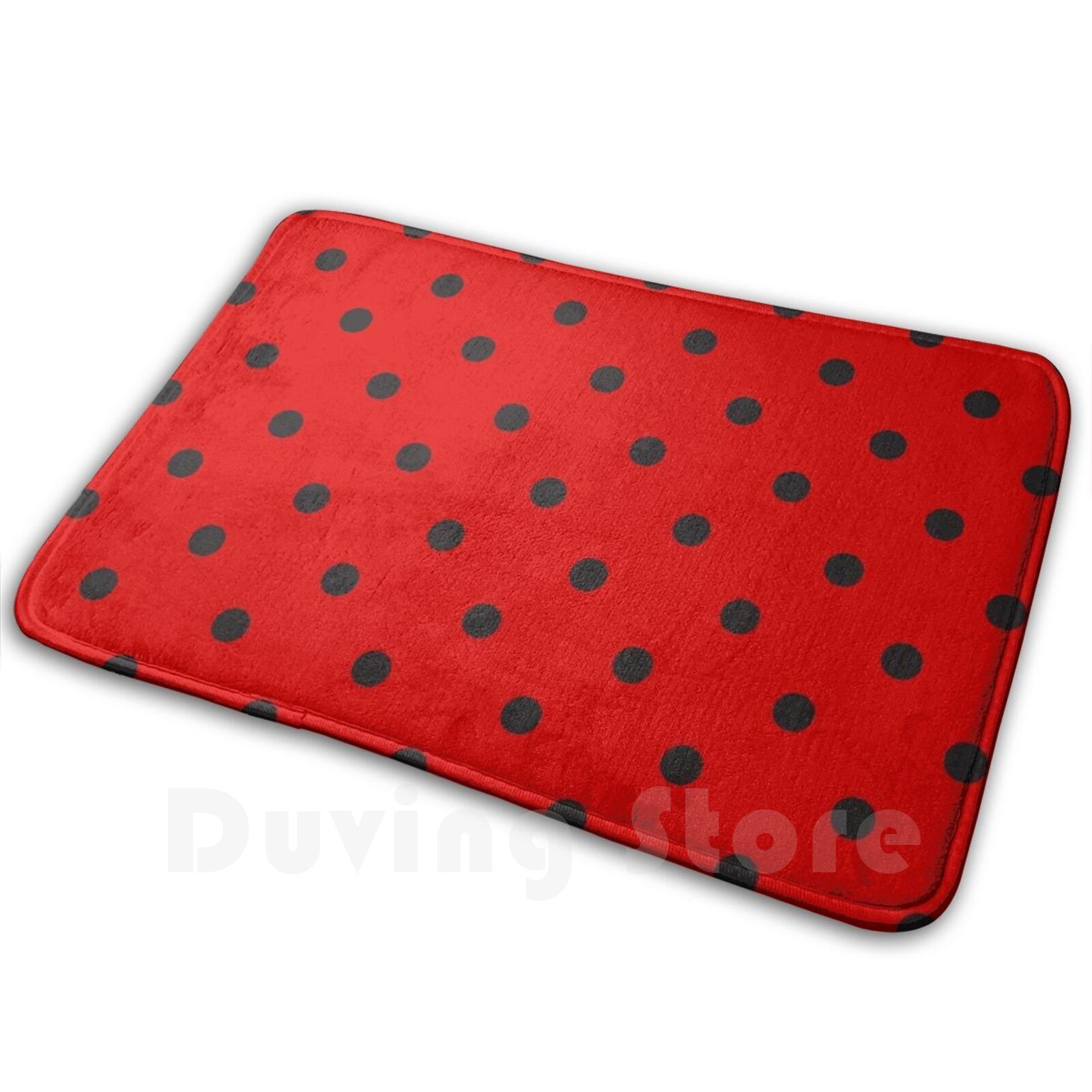 Rouge Noir Pois Tapis Antidérapant Chambre