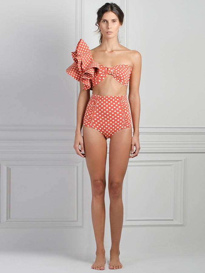 Bikini imprimé à pois à volants pour femmes, ensemble deux pièces, maillots de bain initiés, bikini brésilien, vêtements d'été à la mode 2