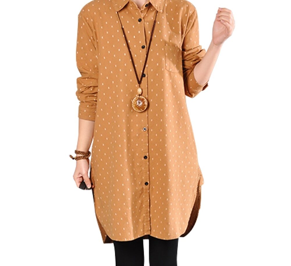 Chemise Décontractée Coton Lin Femme