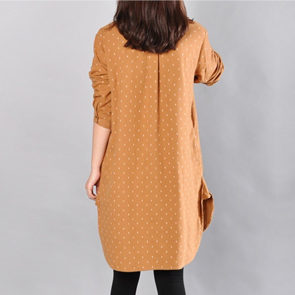 Chemise décontractée en coton et lin pour femme, chemisier long, manches longues, printemps, Y88, 2020 2