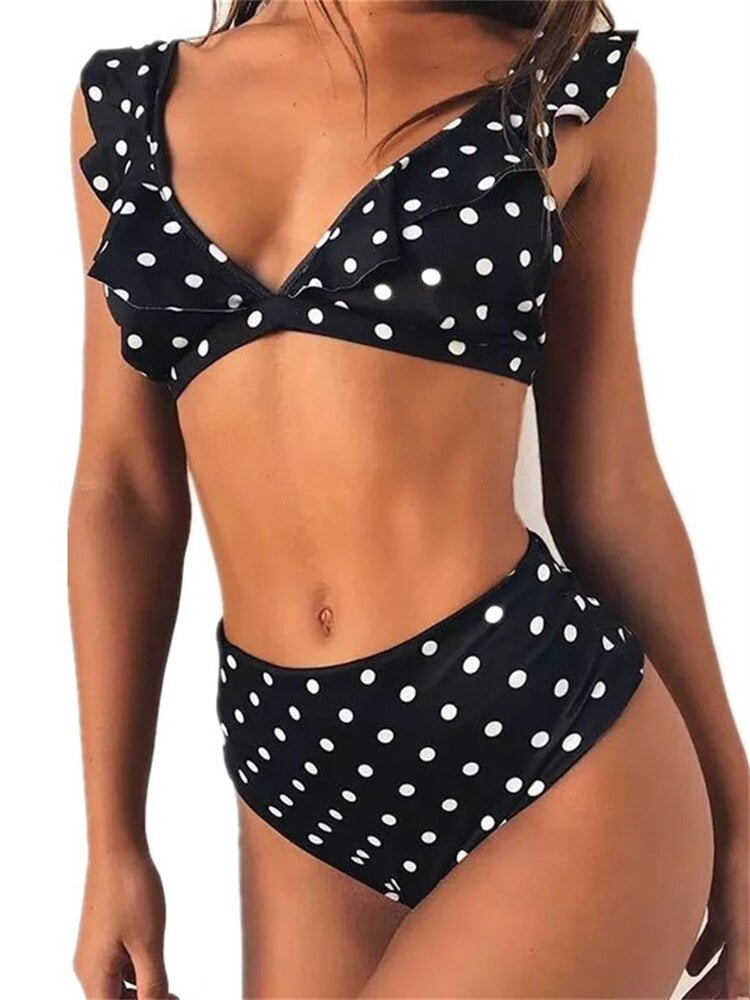 Maillot Bain Sexy Taille Haute Volants