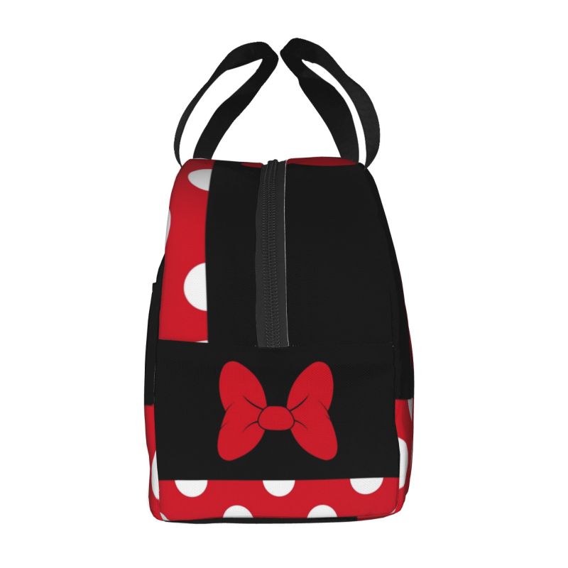 Boîtes à déjeuner portables de dessin animé Minnie, étanches, à pois animés, sac à Lunch isotherme thermique, pour enfants à l'école 2