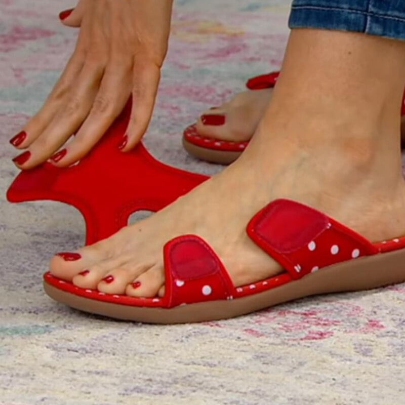 Sandales à l'offre elles compensées pour femmes, pantoufles d'été décontractées, chaussures à glissière orthopédiques pour dames, motif à pois, chaussures de plage pour femmes, nouveau, 2022 2