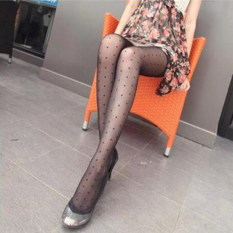 Collants en nylon à pois pour femmes, collants sexy, collants noirs, bas College, dames, 2023 2