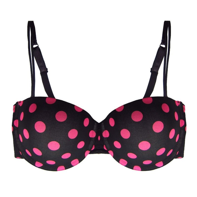 Femme mignon sous-vêtements femmes demi tasse rembourré Push Up soutien-gorge rose points Sexy Style 32-34-36-38 B-C-D-DD petite tasse femmes soutien-gorge NO. ZBW011 1